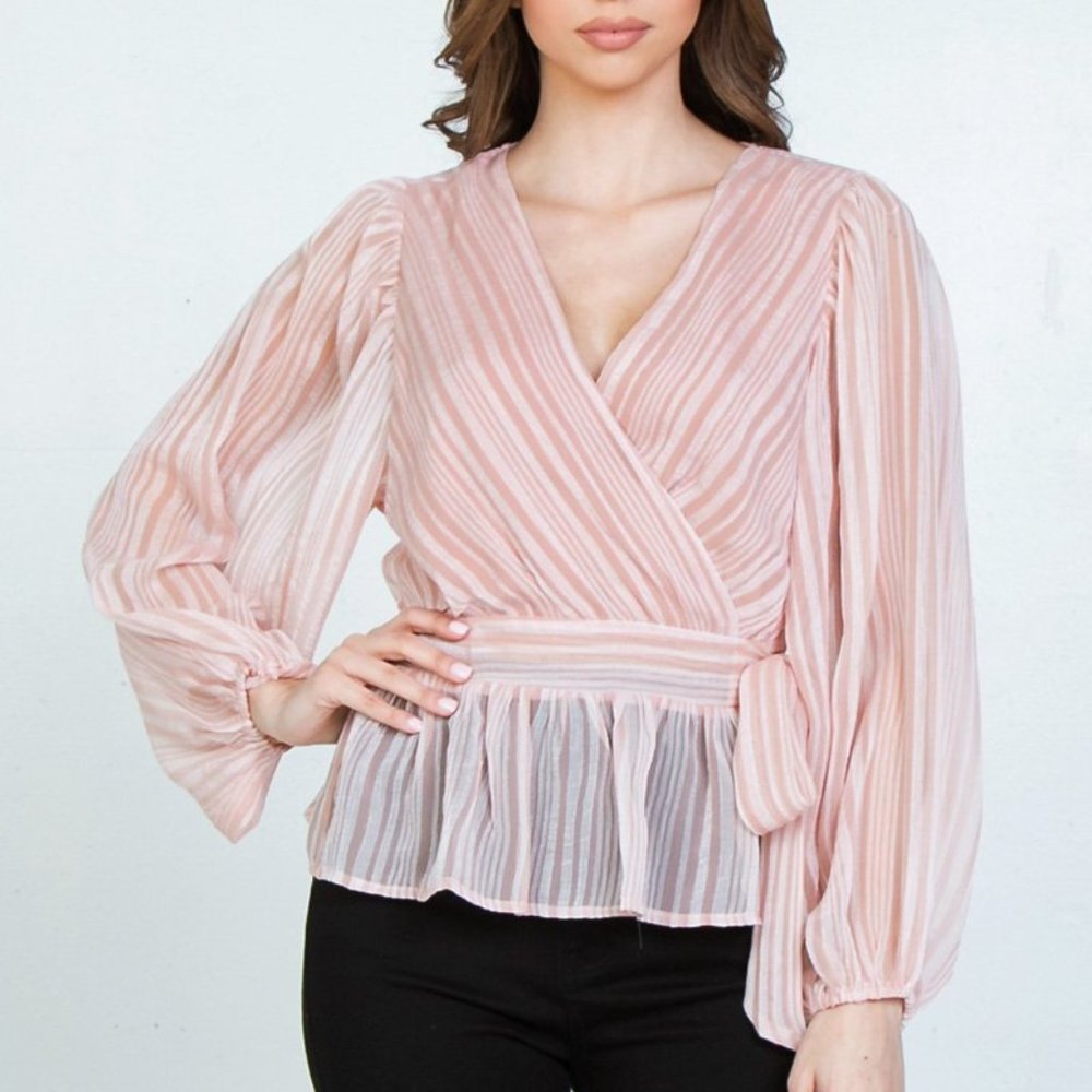 Flying Tomato Side Tie Peplum Top